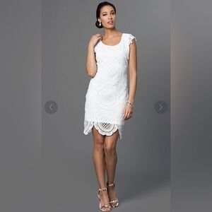 Sequin Heart Lace Eye-let Croquet Dress